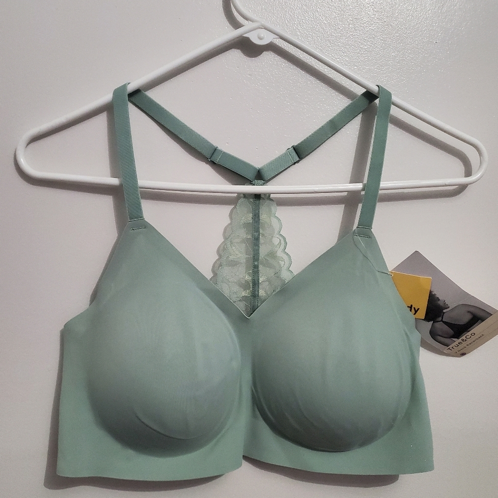 True & Co Women's Lace Racerback Adjustable Strap Bralette